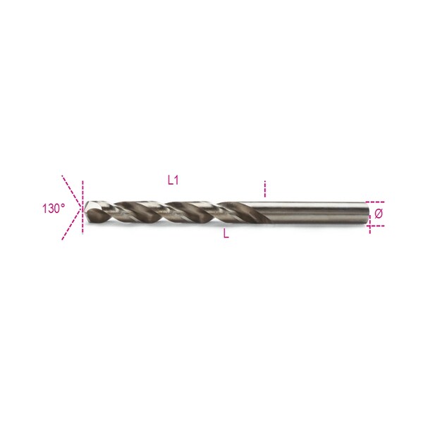 Beta Tools Twist Drill, HSS-Co, .5mm 4150029